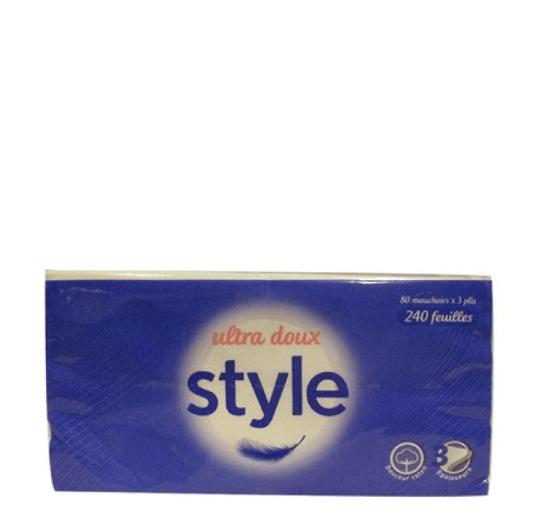 STYLE , Ultra Doux , Paquets de Mouchoirs Facials , 80 Mouchoirs x 3Plis –  LJA Store
