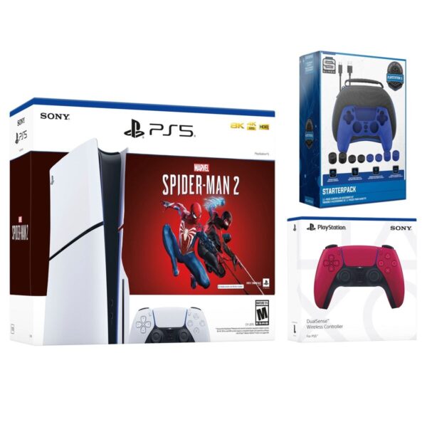 Playstation Sony, 5 Slim, PS5 avec 1 Manette Sans Fil DualSense, Couleur : Blanche
